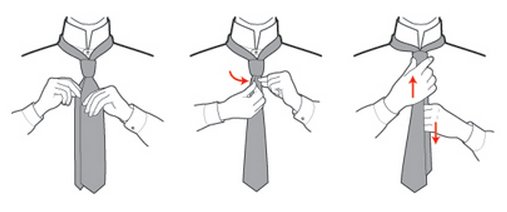 как сделать углубление на галстуке