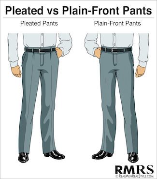 Pleated vs Plain-Front Pants Infographic