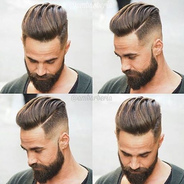 Fresh undercut fade with pompadour top