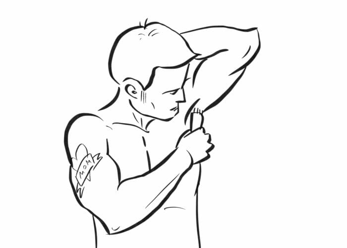 trimming underarm hair