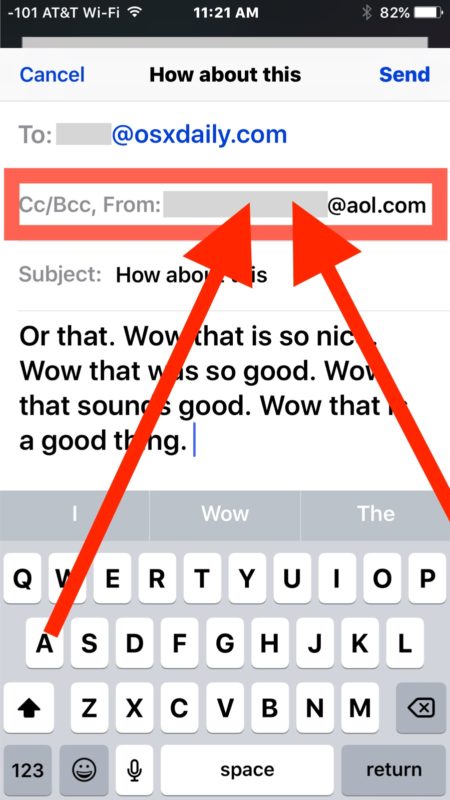 How to change the Sent From email address in iOS Mail
