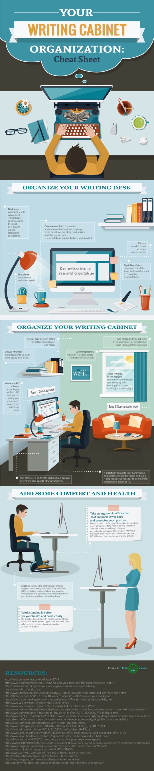 Tips to organize a writing desk #infographic