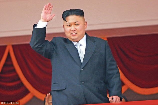 None of the approved male hairstyles appeared to match the distinctive cut favoured by dictator Kim Jong-un (pictured on Saturday)