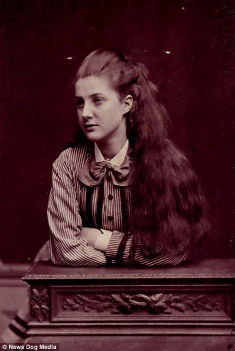 A teenage girl, in England, pictured in the 1880s