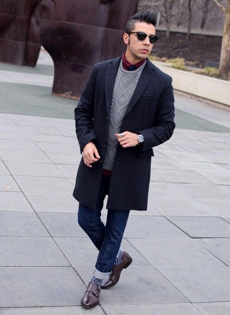Черное пальто мужское с чем носить фото: Мужское черное пальто (43 фото): классическое, однобортное или двубортное, с чем носить