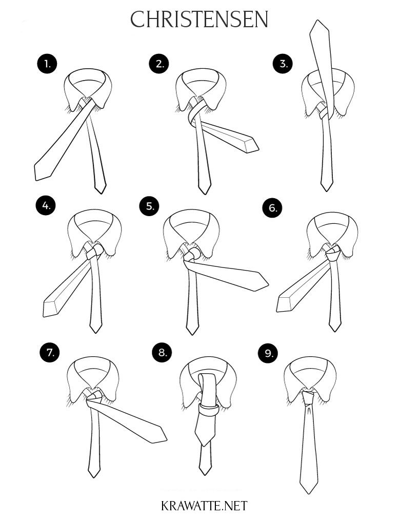 Схема завязки галстука: 18 способов завязать галстук