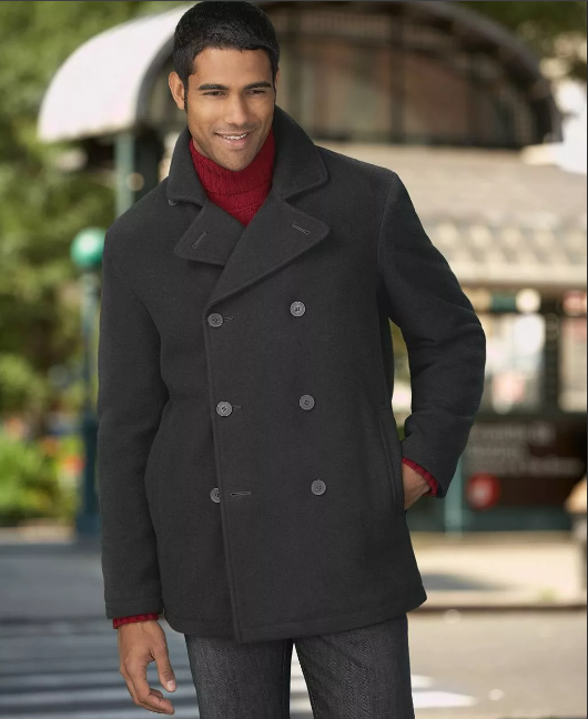 черное мужское пальто короткое