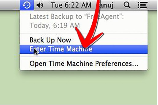 how to recover deleted internet history on Mac-open time machine