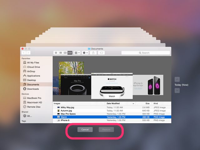 how to recover deleted internet history on Mac -select backup