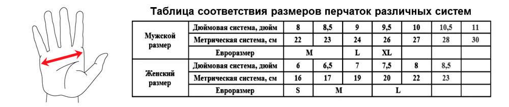 Размер перчатки 6: как определить, мужские и женские параметры