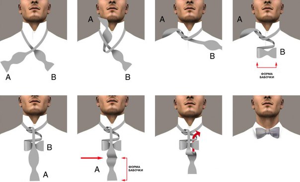 Как правильно завязать бабочку: Как завязать галстук-бабочку - схема и инструкция с фото