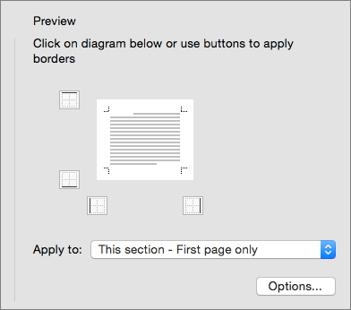 The Preview box in the Borders and Shading dialog box is shown