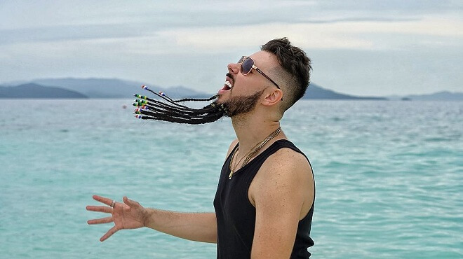 Braided Beard With Low Fade Hairstyle