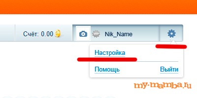 Заходим в настройки mamba.ru