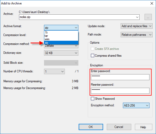 Password protect text file