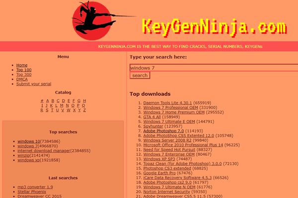 KeyGenNinja is Serial Keys and Keygens for Old Software.