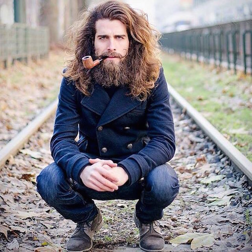 luca_sguazzini_long hair and full beard