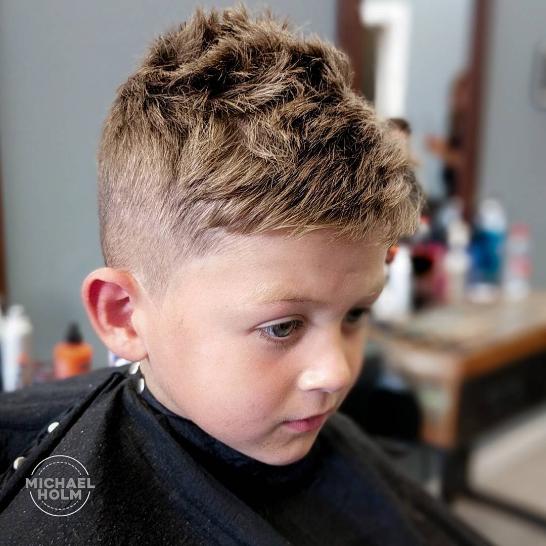 Short textured haircut for toddler boys