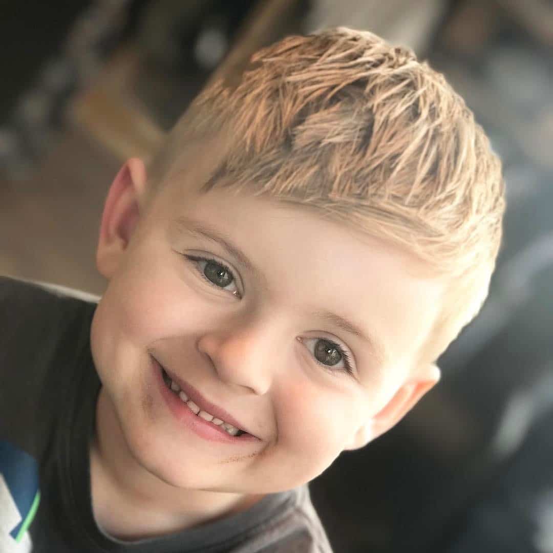Short textured haircut for toddler boys