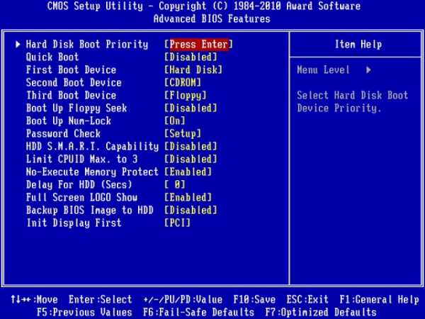 Phoenix award bios cmos setup utility настройка