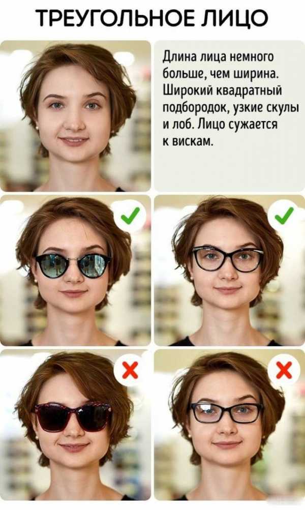 Формы очков для разных типов лица – как правильно подобрать женщинам солнечные модели по типу лица, треугольного и прямоугольного, ромбовидного