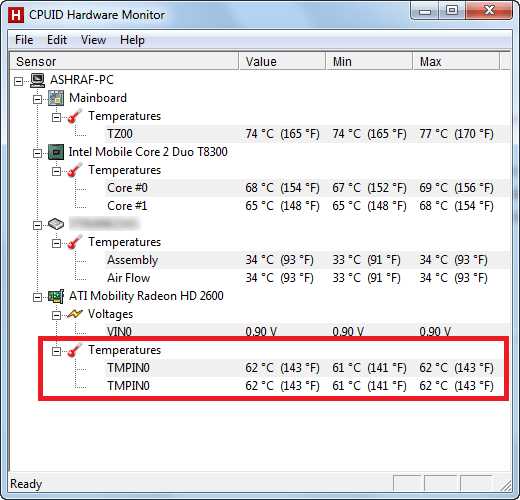 Как посмотреть температуру видеокарты в windows 7