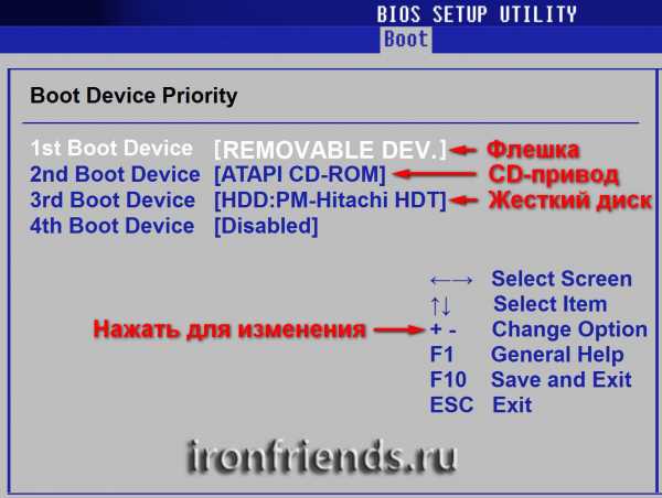 Как в bios установить приоритет загрузки с флешки – BIOS USB ?