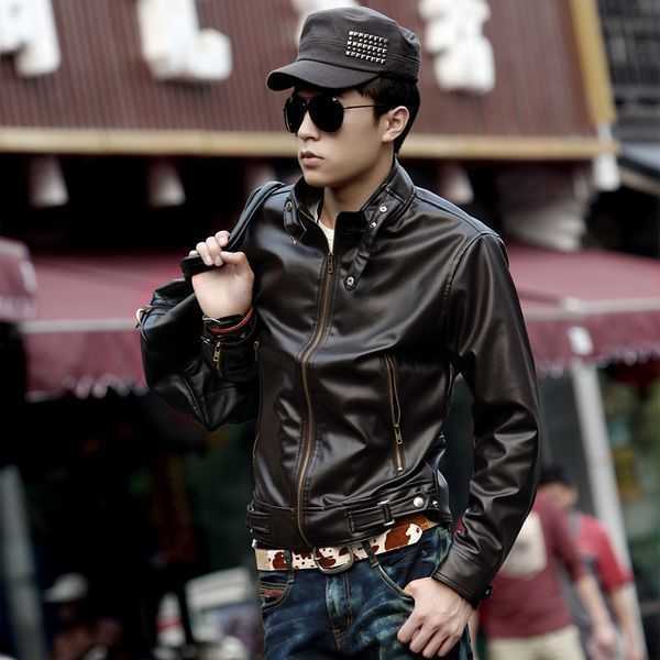 Кожаные стильные мужские куртки фото – фирменные, коричневые, черные, с мехом, бомберы, Armani