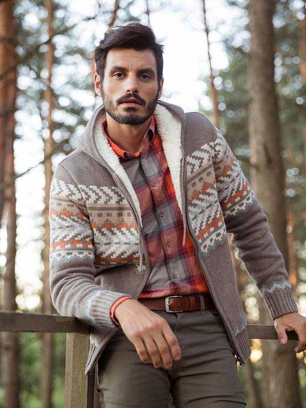 Мужские осенние свитера – с оленями, большого размера мужские, крупной вязки, белые, кашемировые