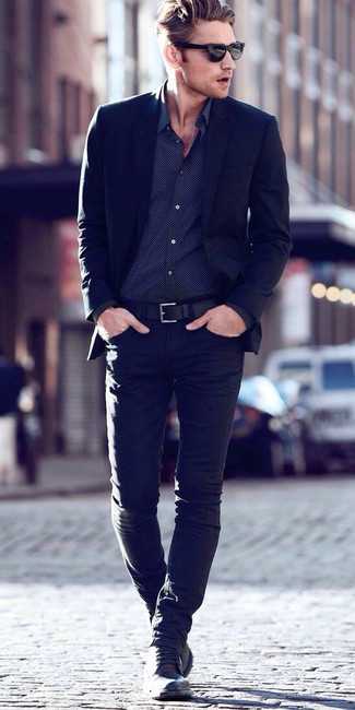 Пиджак джинсовый черный мужской – Купить мужские пиджаки джинсовые в интернет-магазине Lookbuck