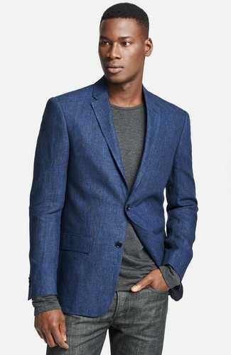 Пиджак темно синий мужской – Купить синие мужские пиджаки недорого в интернет магазине одежды oodji