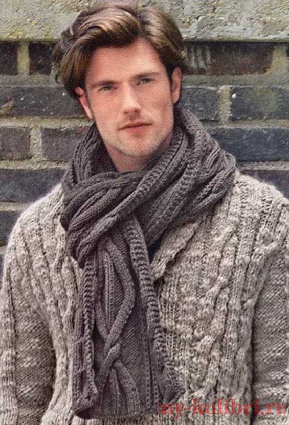 Размер мужского шарфа спицами – Мужской шарф спицами — 10 моделей со схемами и описанием
