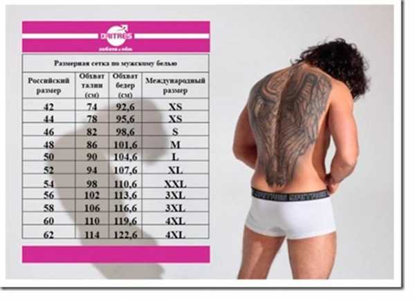 Размерная сетка нижнего мужского белья – Размеры мужского нижнего белья (таблица размеров)