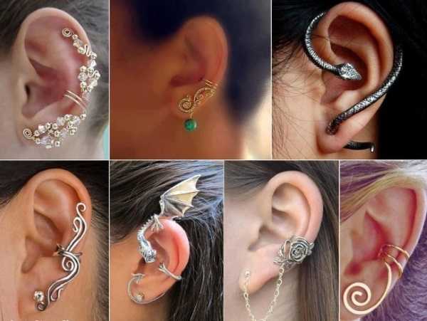 Серьги на ухо – серьги на уши из золота, серебра, проволоки. Какие бывают, как носить украшение, как сделать своими руками. Мастер класс. Фото