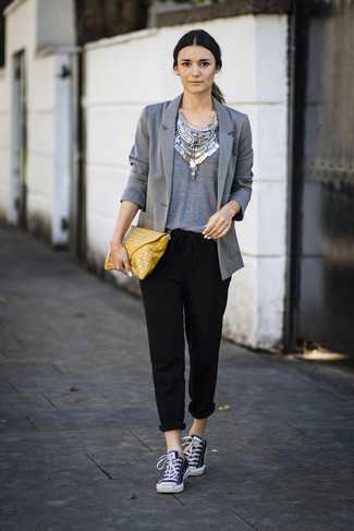 Серый жакет – с чем носить, сочетать, модные образы, фото